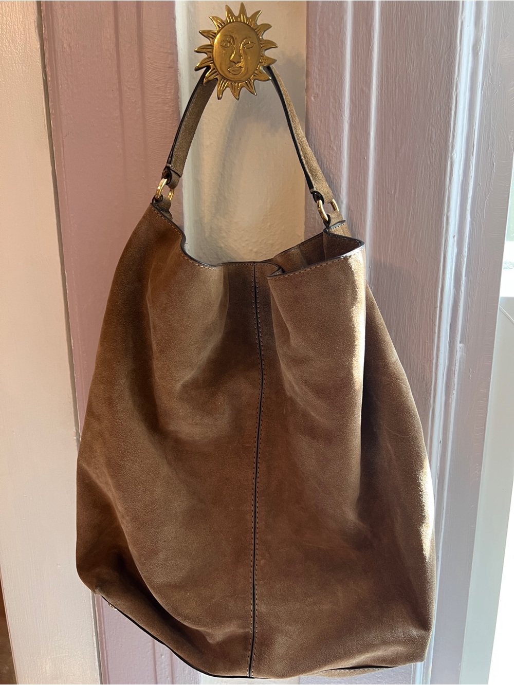 Banana Republic Brown Suede Hobo Bag